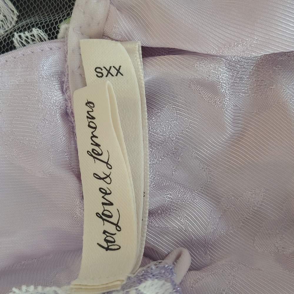For Love And Lemons Light Purple Chemise Slip with Lace - Picture 5 of 11